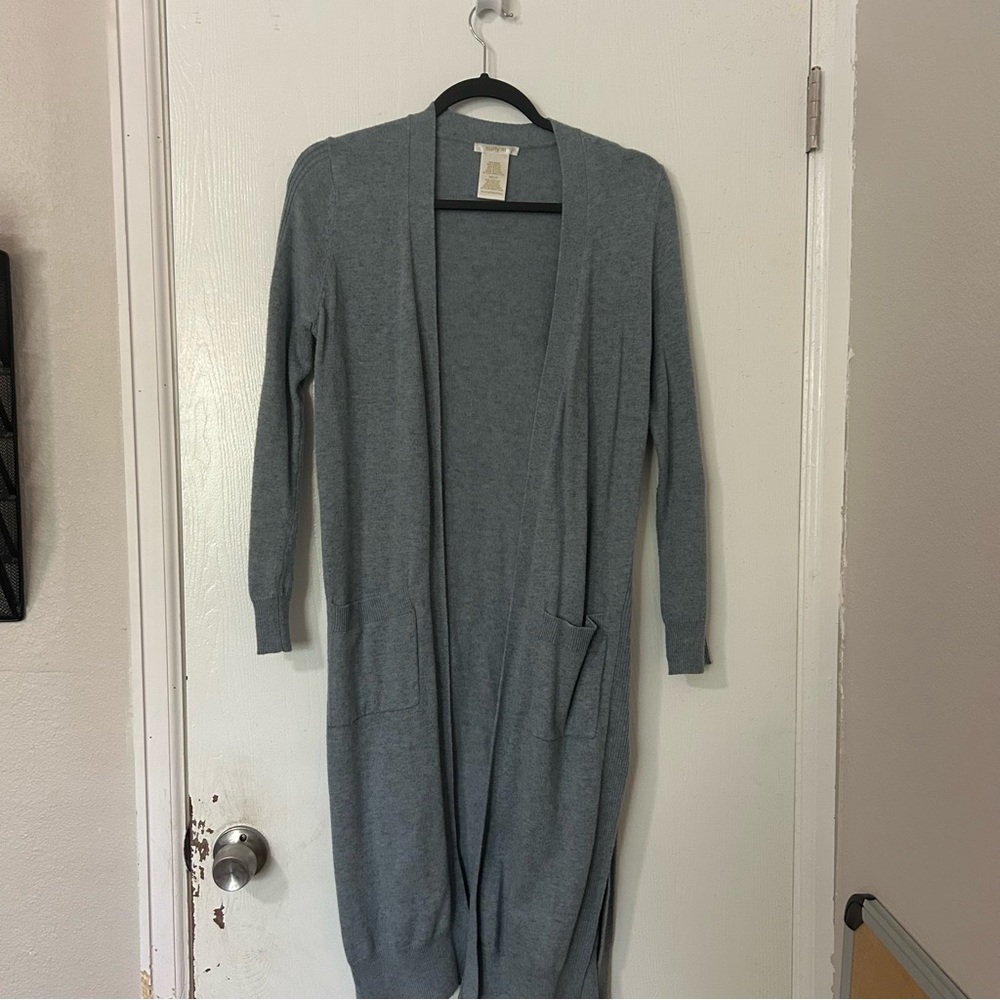 Matty M Light Gray Knit Cardigan